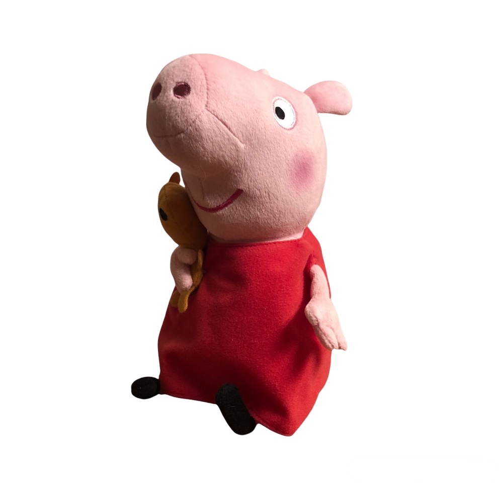 Peppa Pig Plush with Red Dress & Teddy 9 inch Ty Beanie Babies Soft Stuffed Toy